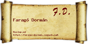 Faragó Dormán névjegykártya